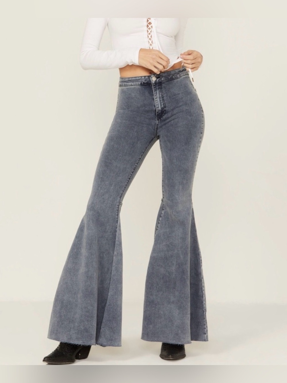 Free People Just Float On Cloudy Indigo Flare Jeans